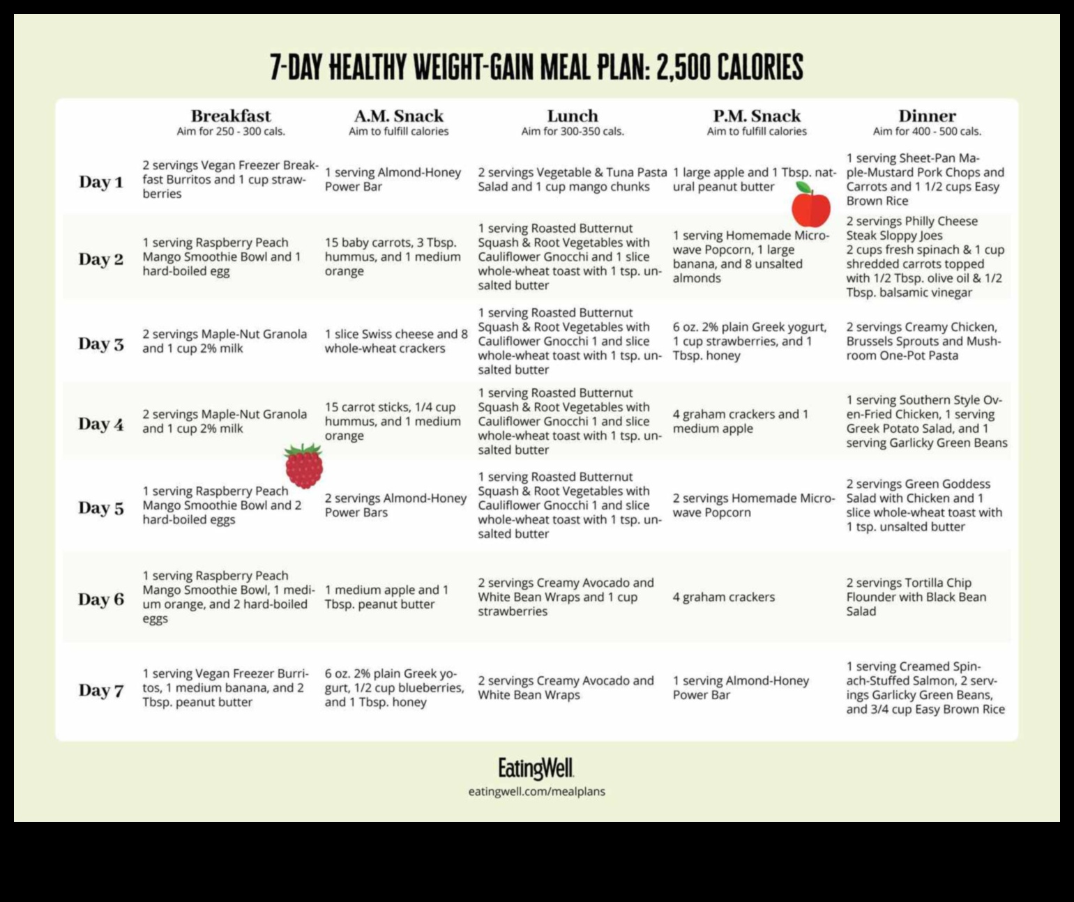 בניית תזונה מאוזנת במסגרת העלייה במשקל