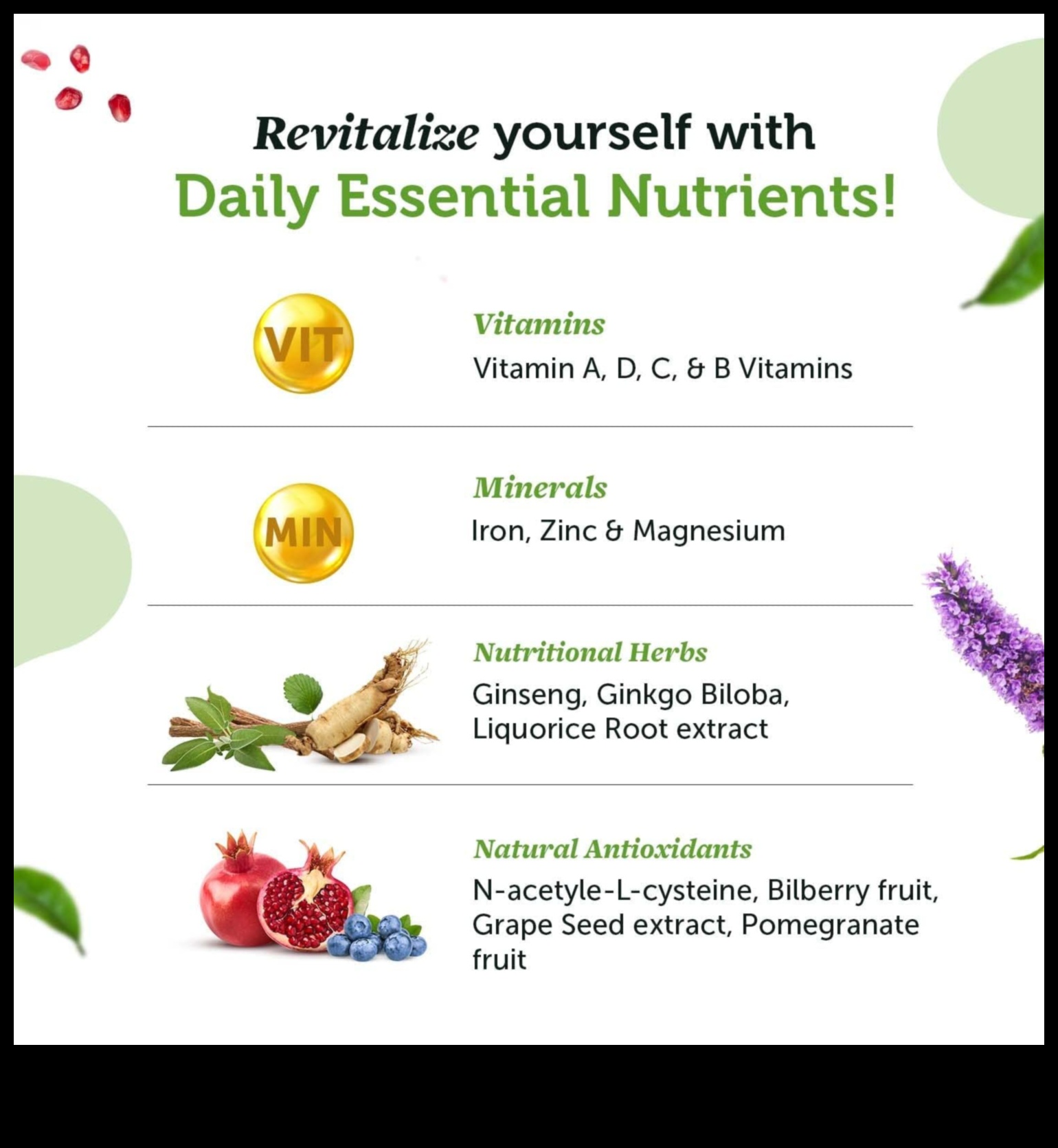 להחיות ולשגשג: חומרים מזינים חיוניים לחיים זוהרים